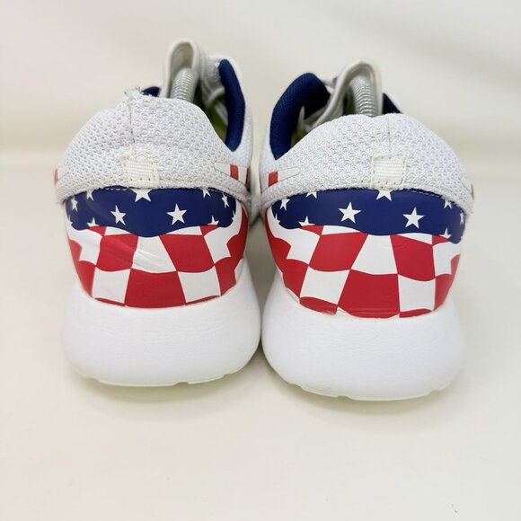 Nike Roshe Run 4th Of July Running Shoes White Red Blue Men’s Size 9.5 - Picture 4 of 7